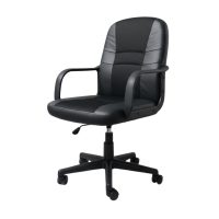 Silla de escritorio IMPERIAL MEDIA en Ecocuero y tela malla Negro