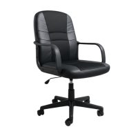 Silla de escritorio IMPERIAL MEDIA en Ecocuero y tela malla Negro