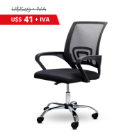 Silla de escritorio DI PARMA Mesh Negra