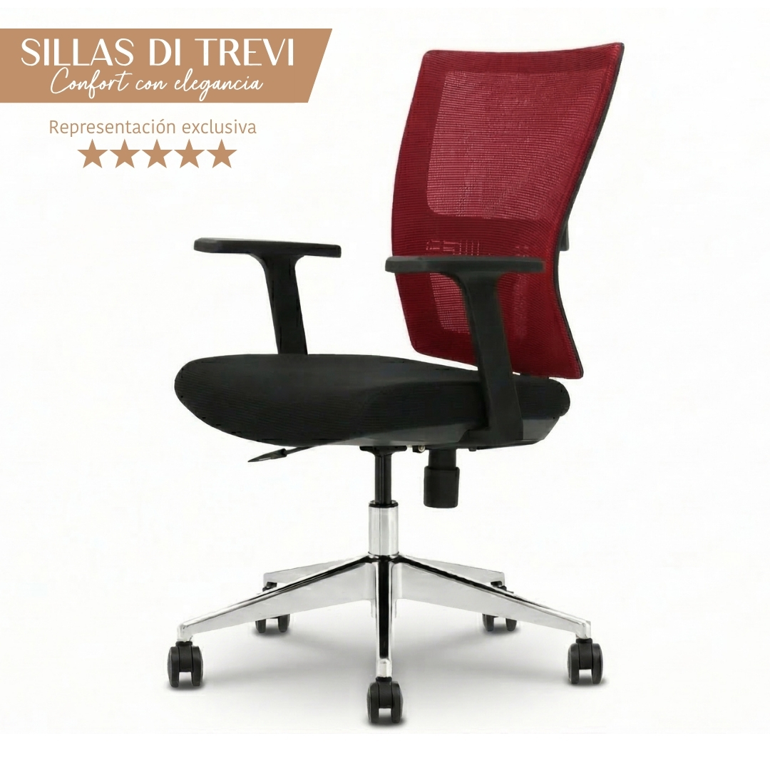 Silla de escritorio DI TREVI MESH Roja