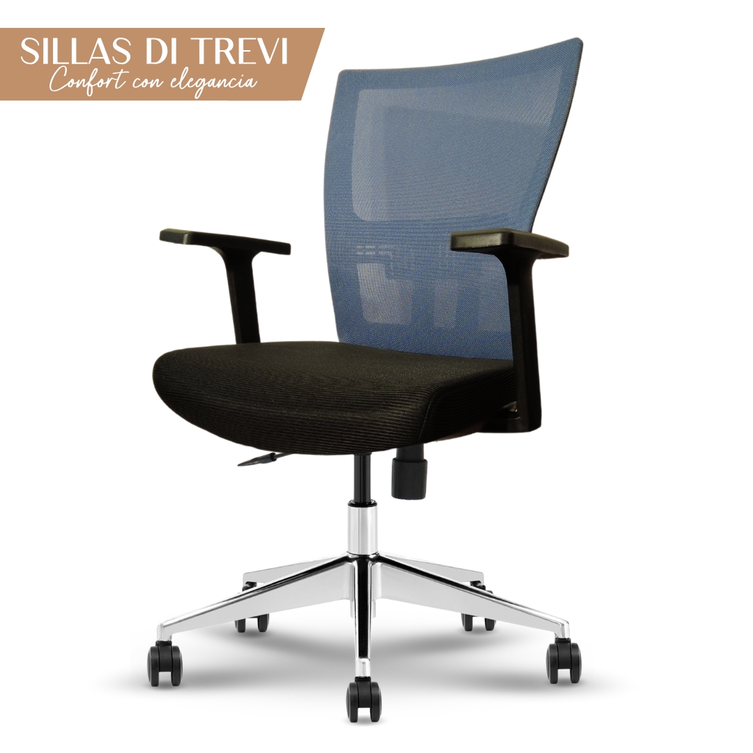 Silla de escritorio DI TREVI MESH Celeste