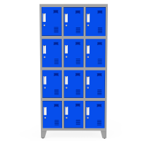 Locker Guardabultos Metálico con llave. 12 Puertas puertas (3B4A)