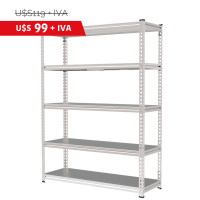 Estantería Metálica de Fácil Armado Galvanizada 183 x 120 x 45cm