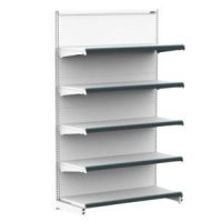 GÓNDOLA  PRONTOMETAL SIMPLE INI. BASE 130 CM  ALTURA 195CM