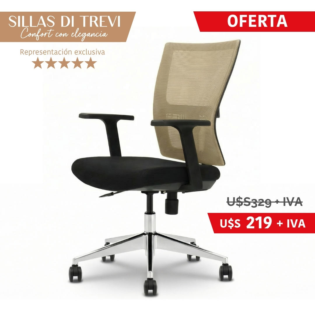 Silla de escritorio DI TREVI MESH Beige mesh