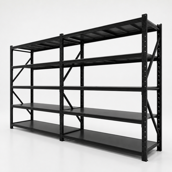 Estantería Metálica de Fácil Encastre Acero Prontometal Módulo Siguiente Negro 2 x 1 x 0.60 Mts 800Kgs - Imagen 2