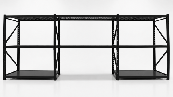 Estantería Metálica de Fácil Encastre Acero Prontometal Módulo Siguiente Negro 2 x 1 x 0.60 Mts 600Kgs - Imagen 3
