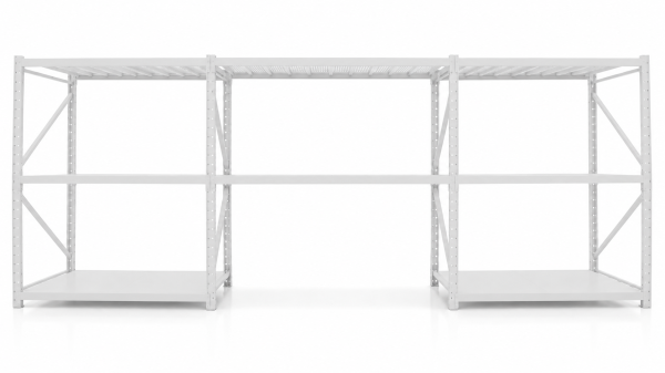 Estantería Metálica de Fácil Encastre Acero Prontometal Módulo Siguiente Blanco 2 x 1 x 0.60 Mts 600Kgs - Imagen 3