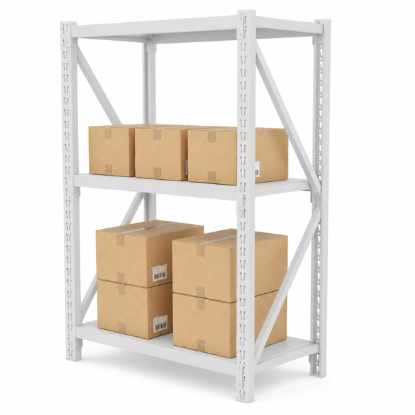 Estantería Metálica de Fácil Encastre Acero Prontometal Blanco 2 x 1 x 0.60 Mts 600Kgs - Imagen 2
