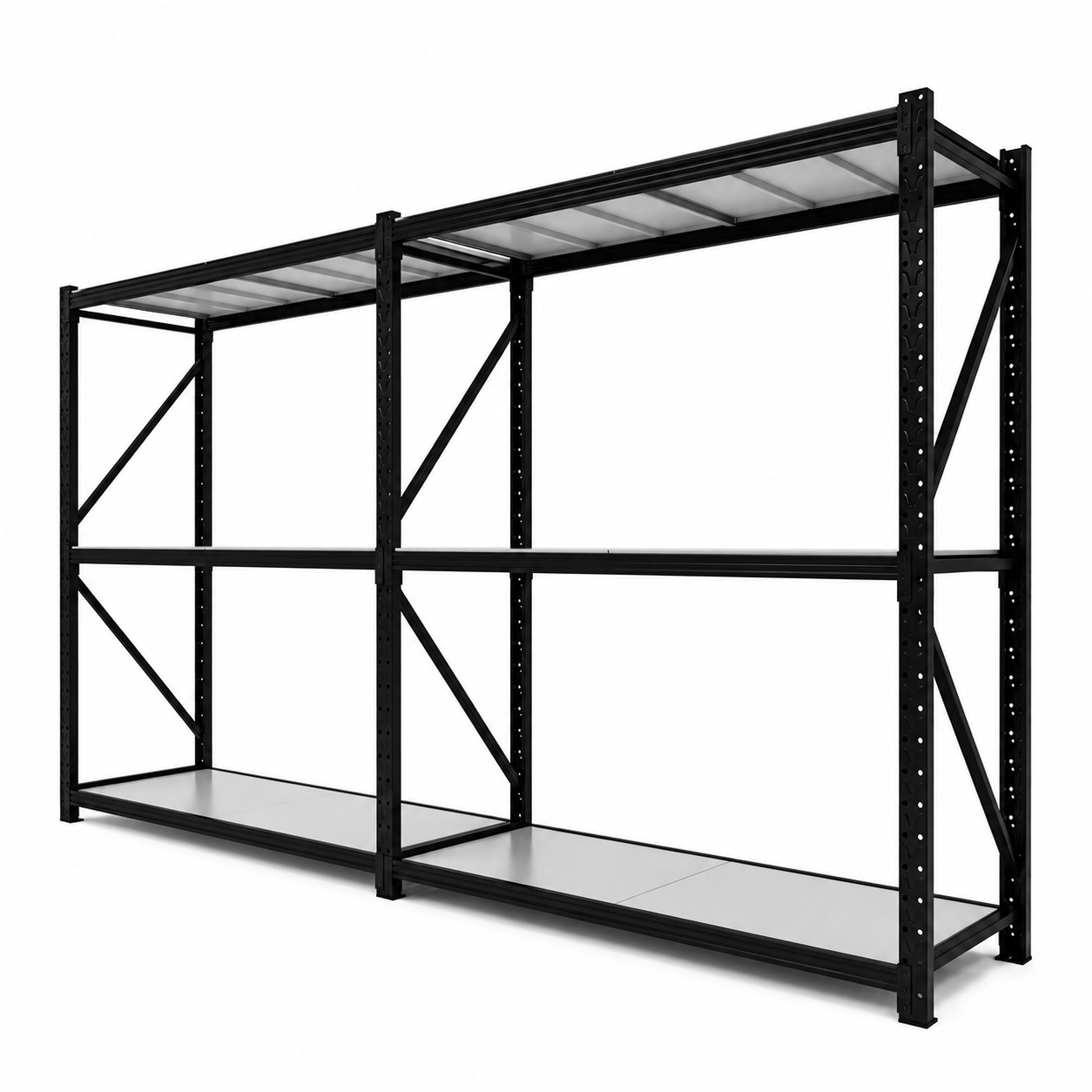 Prontokit modelo Prontorack liviano Módulo siguiente Negro de 3 niveles 2 x 1 x 0.60 Mts 600 Kgs - Imagen 2