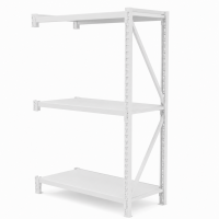 Prontokit modelo Prontorack liviano Módulo siguiente Blanco de 3 niveles 2 x 1 x 0.60 Mts 600 Kgs