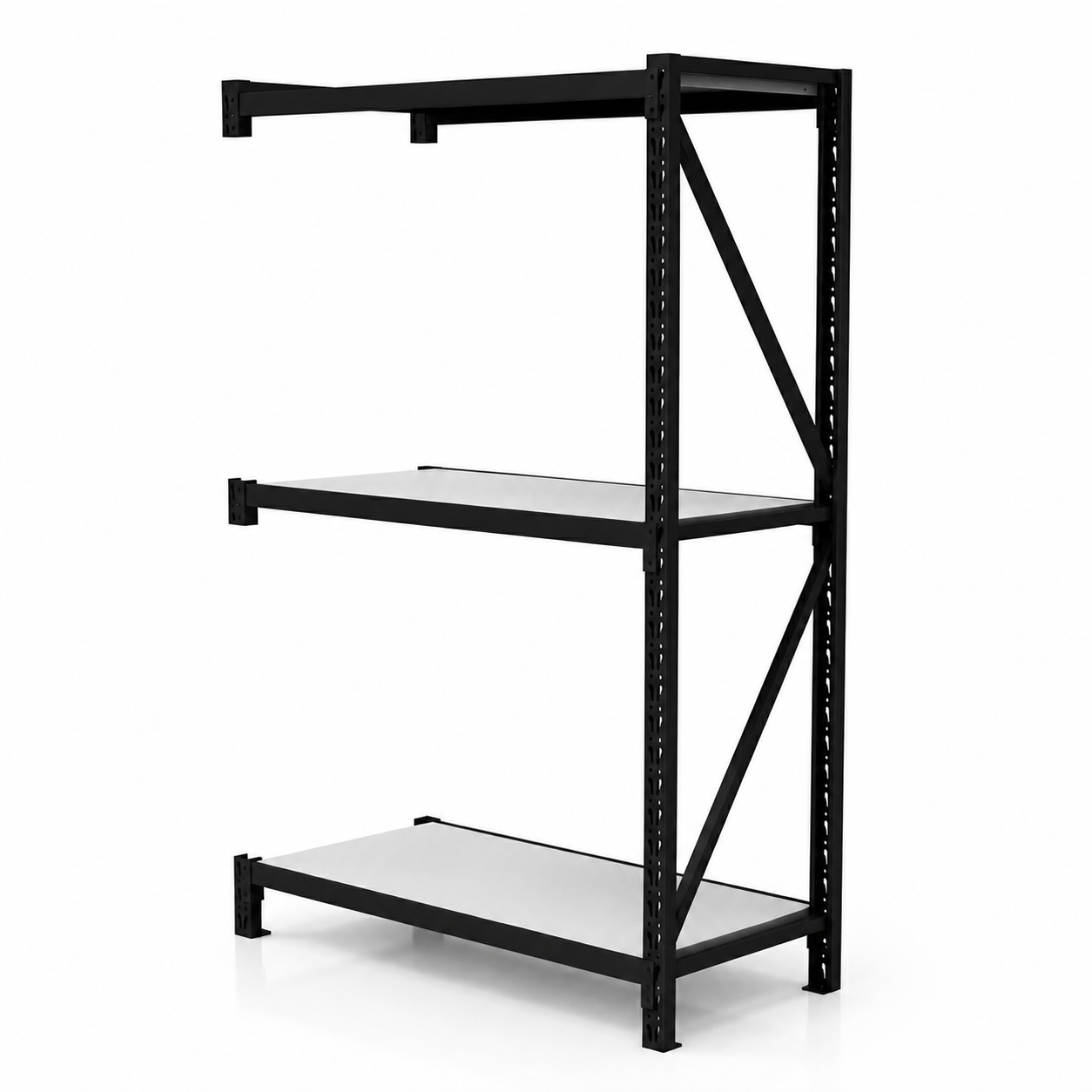 Prontokit modelo Prontorack liviano Módulo siguiente Negro de 3 niveles 2 x 1 x 0.60 Mts 600 Kgs