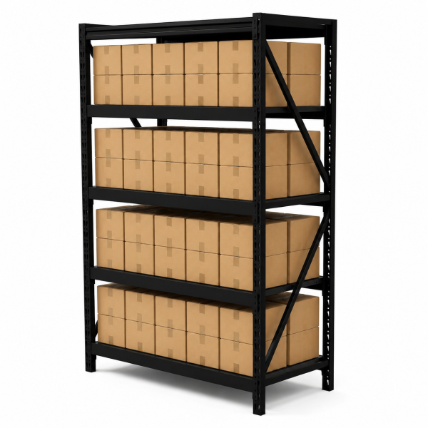 Estantería metálica de fácil encastre Acero Prontometal Negro 2 x 1 x 0.60 Mts 1000Kgs - Imagen 2
