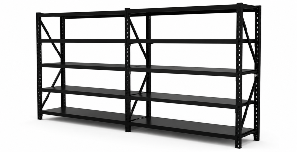 Estantería metálica de fácil encastre Acero Prontometal Módulo Siguiente Negro 2 X 2 X 0.60 Mts 1000Kgs - Imagen 2