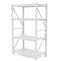 Prontokit modelo Prontorack liviano Módulo inicial Blanco de 4 niveles 2 x 1 x 0.60 Mts 800 Kgs