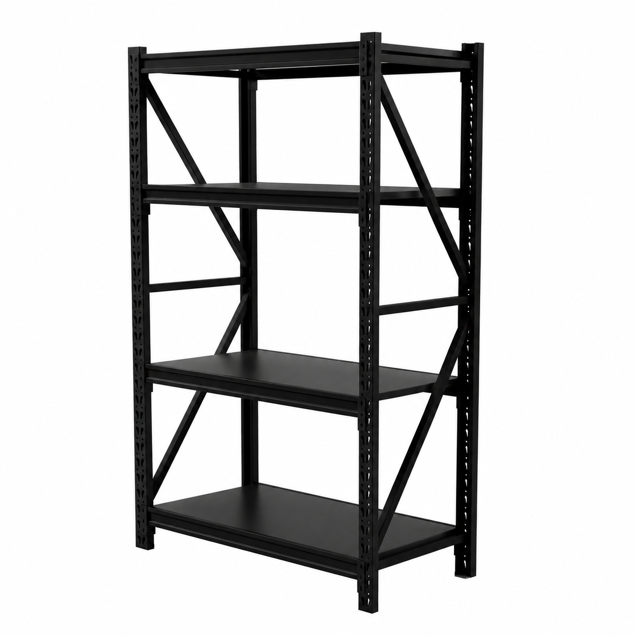 Prontokit modelo Prontorack liviano Módulo inicial Negro de 4 niveles 2 x 1 x 0.60 Mts 800 Kgs