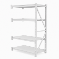 Prontokit modelo Prontorack liviano Módulo siguiente Blanco de 4 niveles 2 x 1 x 0.60 Mts 800 Kgs
