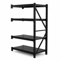 Prontokit modelo Prontorack liviano Módulo siguiente Negro de 4 niveles 2 x 1 x 0.60 Mts 800 Kgs